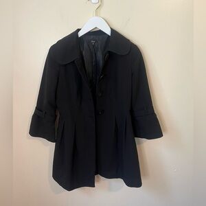 Sele Black Pea Coat with Bell Sleeves